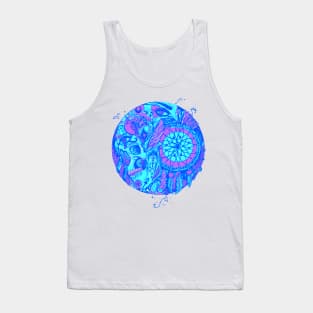 Blue Skull and Dreamcatcher Circle Tank Top